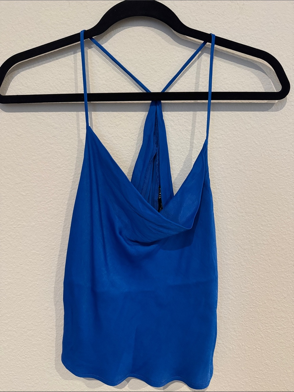 Zara Royal Blue Cowl Neck Satin Camisole